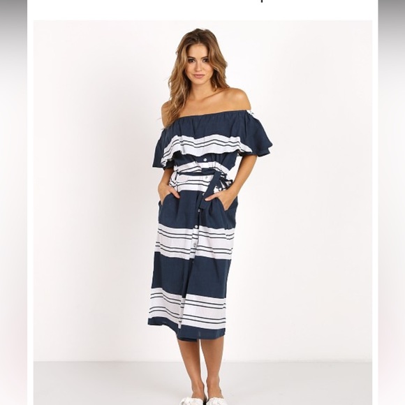 Faithful the Brand Claremont stripe strapless dress. Size US 4. - Picture 1 of 6